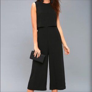 Lulus Black Sleeveless Wide Leg Jumpsuit Large